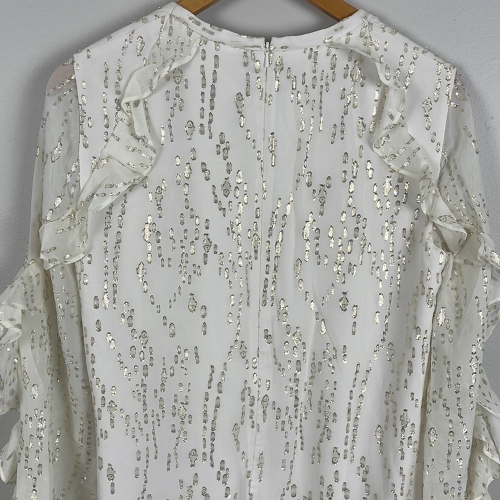 Lilly Pulitzer Belle Silk Dress. Coconut w Metallic. Size 6. - Picture 9 of 12
